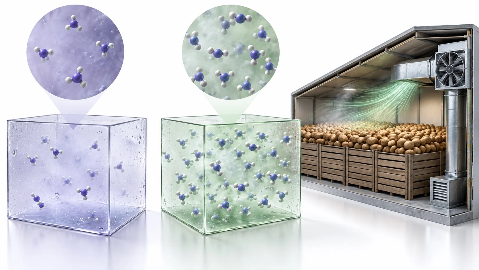 Engineering visualization of different water content in air at different temperatures